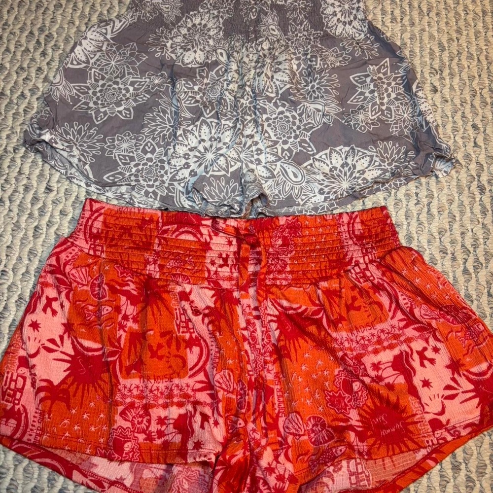 Bundle of beach summer shorts size medium orange, pink, purple